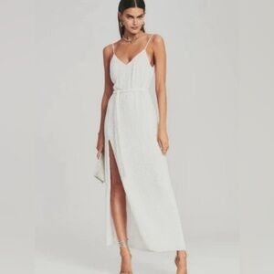 Retrofete REBECCA Ivory Sequin Maxi Dress